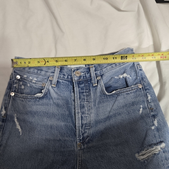 Agolde 90's jeans women size 25 baggy straight buttonfly distressed High rise - Picture 11 of 16